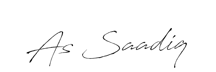 The best way (Antro_Vectra) to make a short signature is to pick only two or three words in your name. The name As Saadiq include a total of six letters. For converting this name. As Saadiq signature style 6 images and pictures png