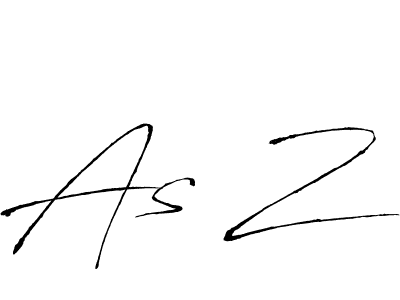 Create a beautiful signature design for name As Z. With this signature (Antro_Vectra) fonts, you can make a handwritten signature for free. As Z signature style 6 images and pictures png