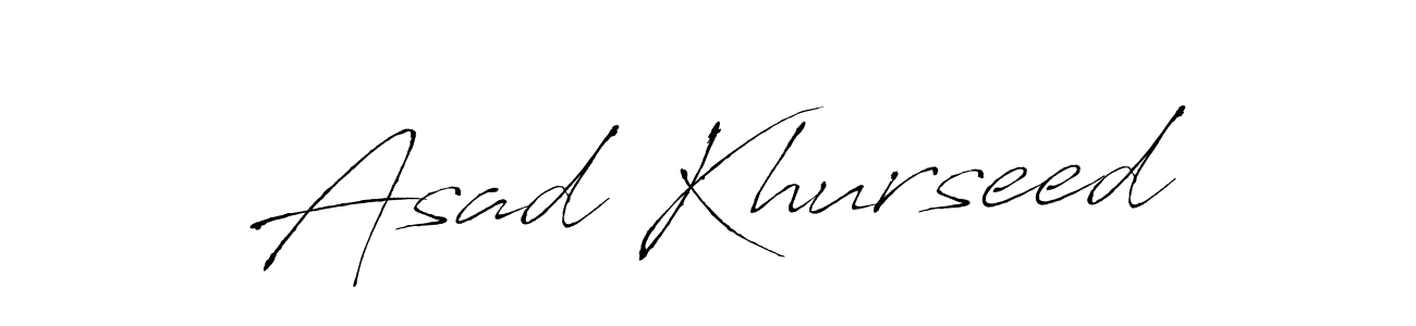 This is the best signature style for the Asad Khurseed name. Also you like these signature font (Antro_Vectra). Mix name signature. Asad Khurseed signature style 6 images and pictures png