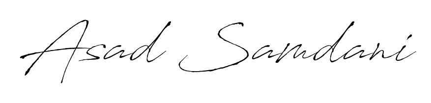 A modern signature idea for name Asad Samdani using Antro_Vectra font. Clean strokes and elegant curves make it stand out instantly. Asad Samdani signature style 6 images and pictures png