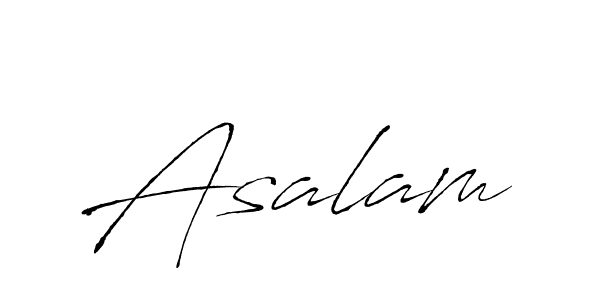 Design your own signature with our free online signature maker. With this signature software, you can create a handwritten (Antro_Vectra) signature for name Asalam. Asalam signature style 6 images and pictures png
