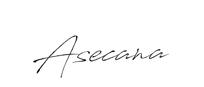 Use a signature maker to create a handwritten signature online. With this signature software, you can design (Antro_Vectra) your own signature for name Asecana. Asecana signature style 6 images and pictures png