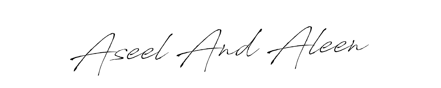 Aseel And Aleen stylish signature style. Best Handwritten Sign (Antro_Vectra) for my name. Handwritten Signature Collection Ideas for my name Aseel And Aleen. Aseel And Aleen signature style 6 images and pictures png