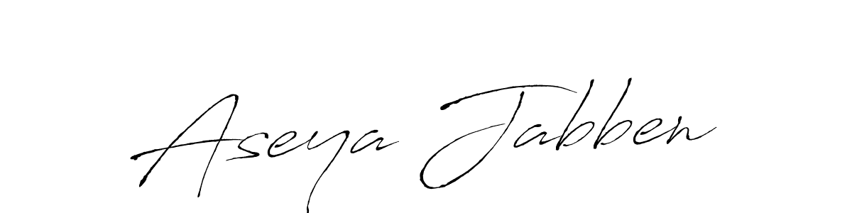 How to make Aseya Jabben name signature. Use Antro_Vectra style for creating short signs online. This is the latest handwritten sign. Aseya Jabben signature style 6 images and pictures png