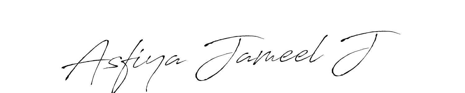 How to make Asfiya Jameel J name signature. Use Antro_Vectra style for creating short signs online. This is the latest handwritten sign. Asfiya Jameel J signature style 6 images and pictures png