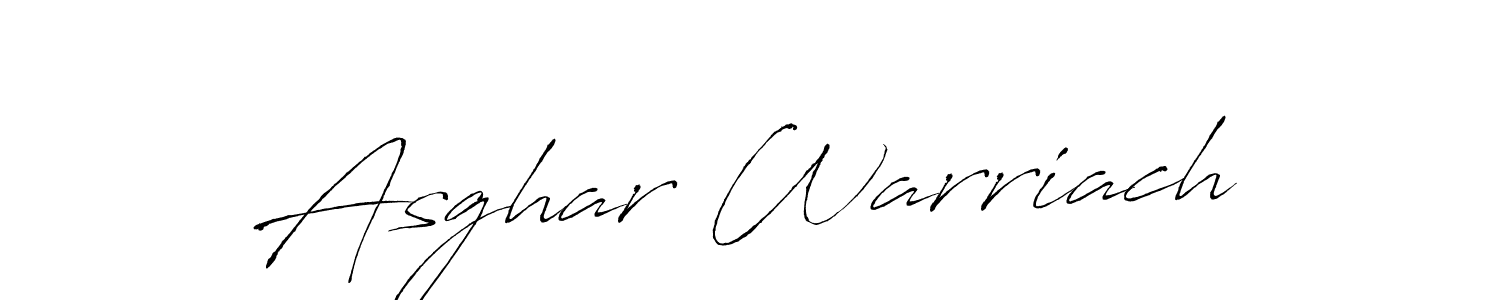 Asghar Warriach stylish signature style. Best Handwritten Sign (Antro_Vectra) for my name. Handwritten Signature Collection Ideas for my name Asghar Warriach. Asghar Warriach signature style 6 images and pictures png