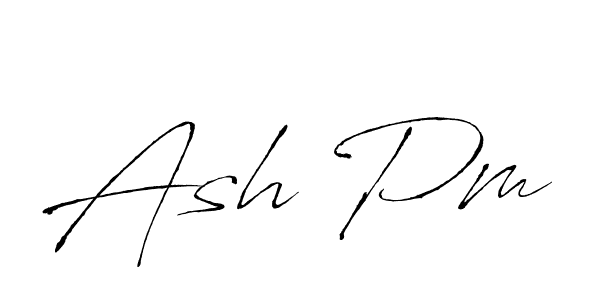 How to make Ash Pm signature? Antro_Vectra is a professional autograph style. Create handwritten signature for Ash Pm name. Ash Pm signature style 6 images and pictures png
