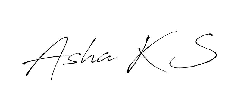 Design your own signature with our free online signature maker. With this signature software, you can create a handwritten (Antro_Vectra) signature for name Asha K S. Asha K S signature style 6 images and pictures png