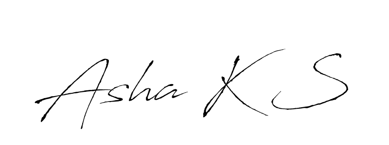 Design your own signature with our free online signature maker. With this signature software, you can create a handwritten (Antro_Vectra) signature for name Asha K S. Asha K S signature style 6 images and pictures png