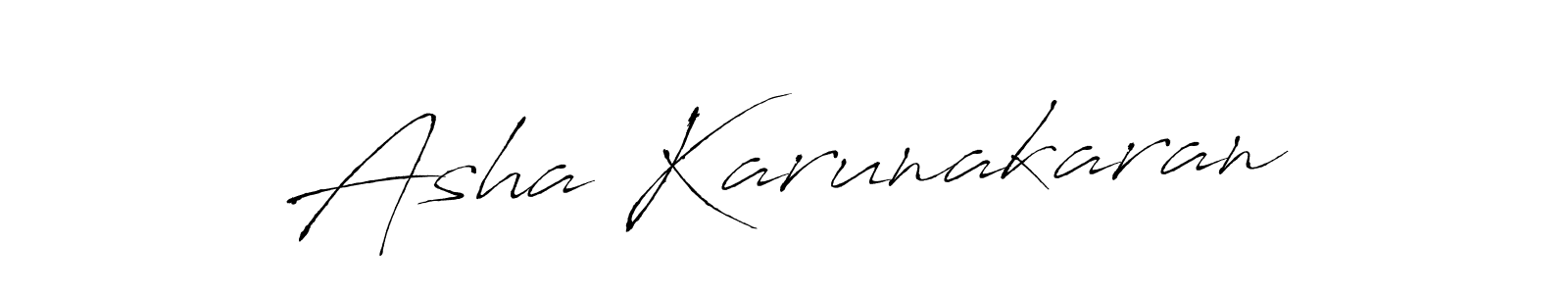 How to make Asha Karunakaran name signature. Use Antro_Vectra style for creating short signs online. This is the latest handwritten sign. Asha Karunakaran signature style 6 images and pictures png