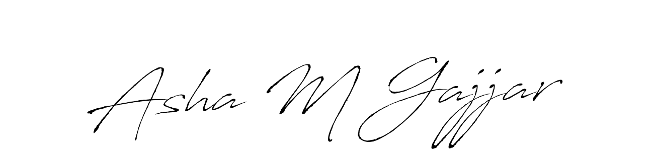 How to make Asha M Gajjar signature? Antro_Vectra is a professional autograph style. Create handwritten signature for Asha M Gajjar name. Asha M Gajjar signature style 6 images and pictures png