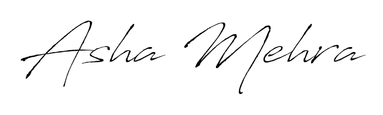 Discover the perfect balance of readability and style for Asha Mehra with Antro_Vectra font. Create your dream signature today. Asha Mehra signature style 6 images and pictures png