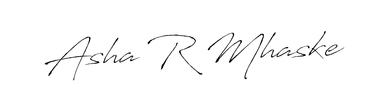 How to make Asha R Mhaske name signature. Use Antro_Vectra style for creating short signs online. This is the latest handwritten sign. Asha R Mhaske signature style 6 images and pictures png