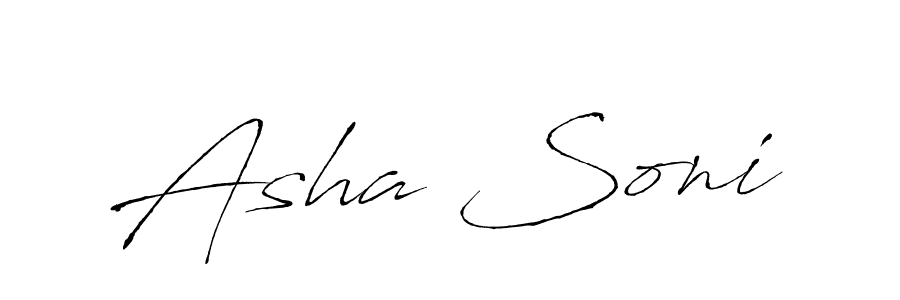 How to make Asha Soni name signature. Use Antro_Vectra style for creating short signs online. This is the latest handwritten sign. Asha Soni signature style 6 images and pictures png