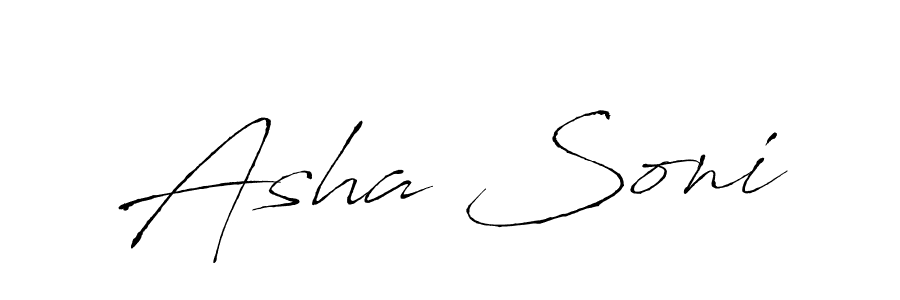 How to make Asha Soni name signature. Use Antro_Vectra style for creating short signs online. This is the latest handwritten sign. Asha Soni signature style 6 images and pictures png