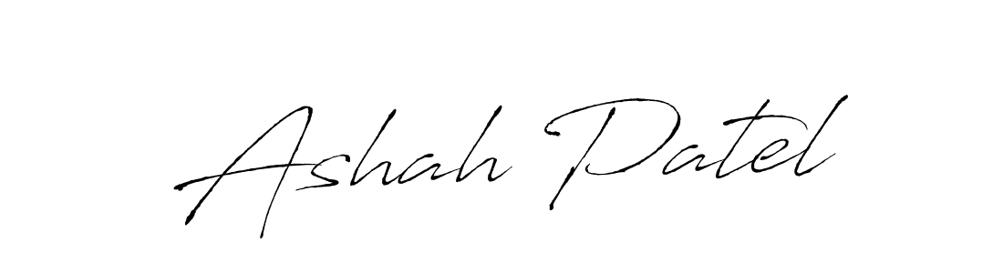 Make a beautiful signature design for name Ashah Patel. With this signature (Antro_Vectra) style, you can create a handwritten signature for free. Ashah Patel signature style 6 images and pictures png