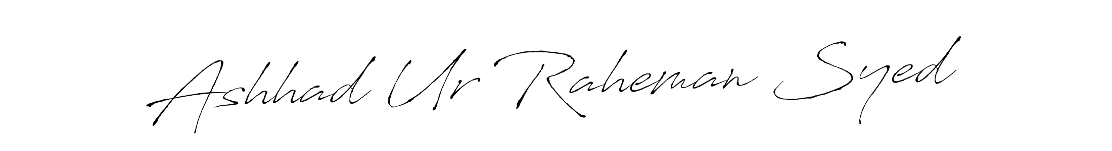 Design your own signature with our free online signature maker. With this signature software, you can create a handwritten (Antro_Vectra) signature for name Ashhad Ur Raheman Syed. Ashhad Ur Raheman Syed signature style 6 images and pictures png
