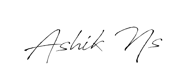 Ashik Ns stylish signature style. Best Handwritten Sign (Antro_Vectra) for my name. Handwritten Signature Collection Ideas for my name Ashik Ns. Ashik Ns signature style 6 images and pictures png