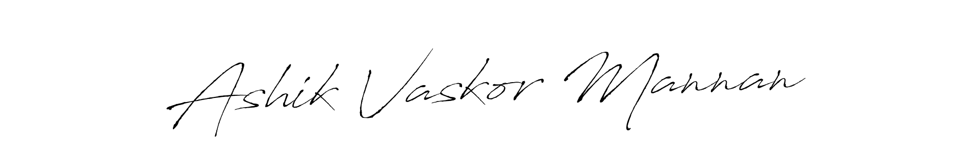 Make a beautiful signature design for name Ashik Vaskor Mannan. With this signature (Antro_Vectra) style, you can create a handwritten signature for free. Ashik Vaskor Mannan signature style 6 images and pictures png