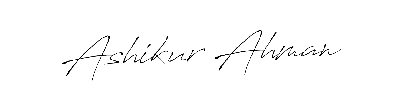 Make a beautiful signature design for name Ashikur Ahman. With this signature (Antro_Vectra) style, you can create a handwritten signature for free. Ashikur Ahman signature style 6 images and pictures png