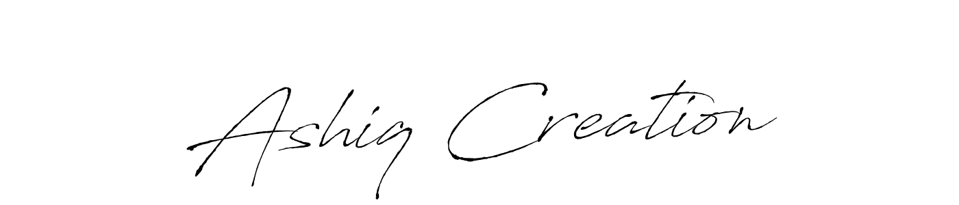 Make a beautiful signature design for name Ashiq Creation. With this signature (Antro_Vectra) style, you can create a handwritten signature for free. Ashiq Creation signature style 6 images and pictures png