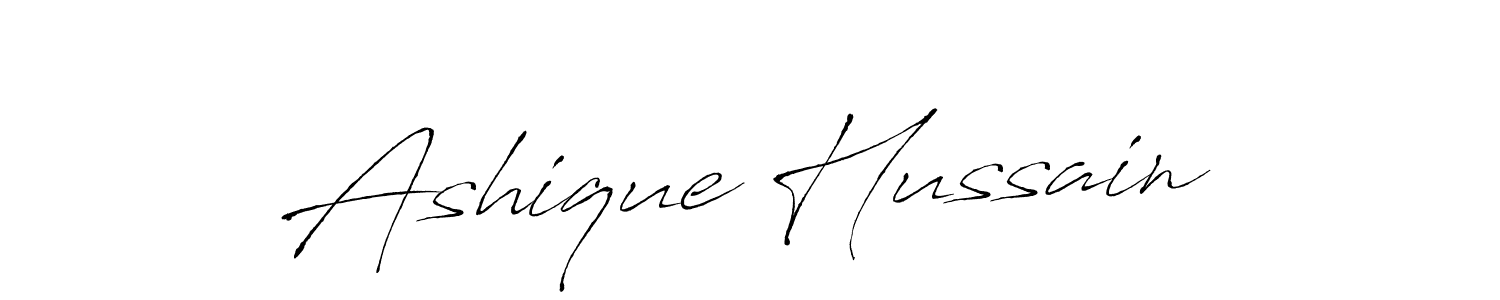 Make a beautiful signature design for name Ashique Hussain. With this signature (Antro_Vectra) style, you can create a handwritten signature for free. Ashique Hussain signature style 6 images and pictures png