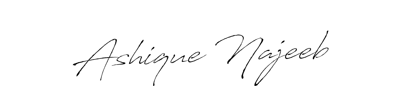 Ashique Najeeb stylish signature style. Best Handwritten Sign (Antro_Vectra) for my name. Handwritten Signature Collection Ideas for my name Ashique Najeeb. Ashique Najeeb signature style 6 images and pictures png