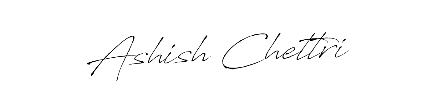 How to make Ashish Chettri name signature. Use Antro_Vectra style for creating short signs online. This is the latest handwritten sign. Ashish Chettri signature style 6 images and pictures png