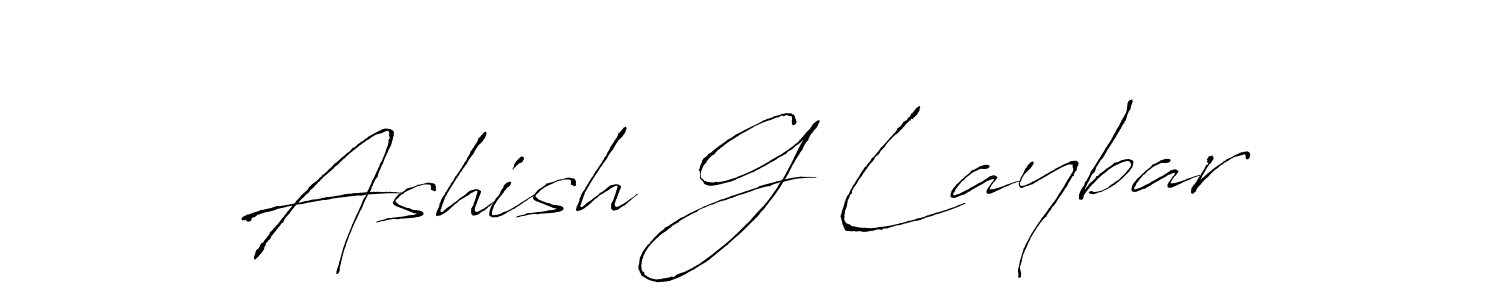 How to make Ashish G Laybar name signature. Use Antro_Vectra style for creating short signs online. This is the latest handwritten sign. Ashish G Laybar signature style 6 images and pictures png