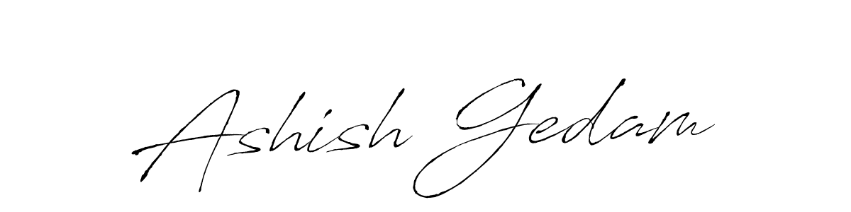 The best way (Antro_Vectra) to make a short signature is to pick only two or three words in your name. The name Ashish Gedam include a total of six letters. For converting this name. Ashish Gedam signature style 6 images and pictures png