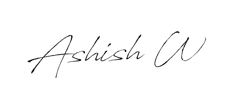 Make a beautiful signature design for name Ashish W. With this signature (Antro_Vectra) style, you can create a handwritten signature for free. Ashish W signature style 6 images and pictures png