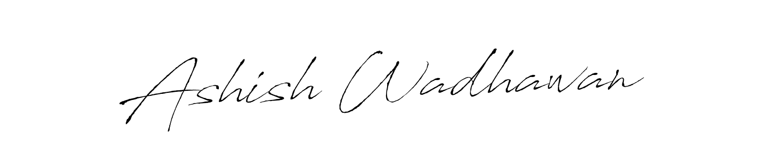 How to make Ashish Wadhawan name signature. Use Antro_Vectra style for creating short signs online. This is the latest handwritten sign. Ashish Wadhawan signature style 6 images and pictures png