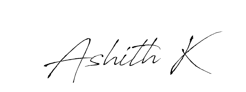 Use a signature maker to create a handwritten signature online. With this signature software, you can design (Antro_Vectra) your own signature for name Ashith K. Ashith K signature style 6 images and pictures png