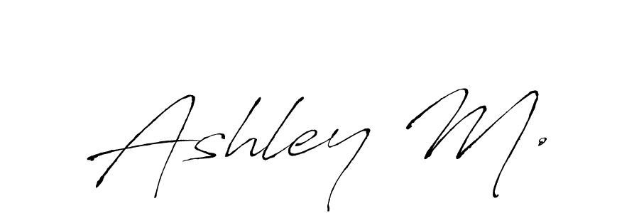 How to make Ashley M. name signature. Use Antro_Vectra style for creating short signs online. This is the latest handwritten sign. Ashley M. signature style 6 images and pictures png