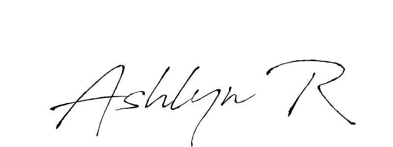 Make a beautiful signature design for name Ashlyn R. With this signature (Antro_Vectra) style, you can create a handwritten signature for free. Ashlyn R signature style 6 images and pictures png
