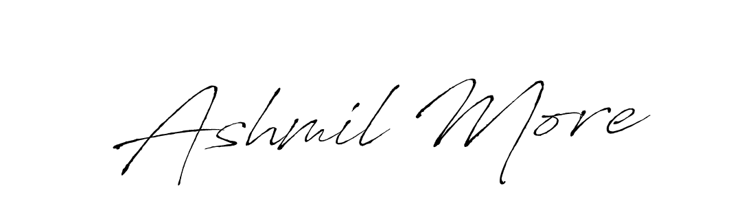 You should practise on your own different ways (Antro_Vectra) to write your name (Ashmil More) in signature. don't let someone else do it for you. Ashmil More signature style 6 images and pictures png