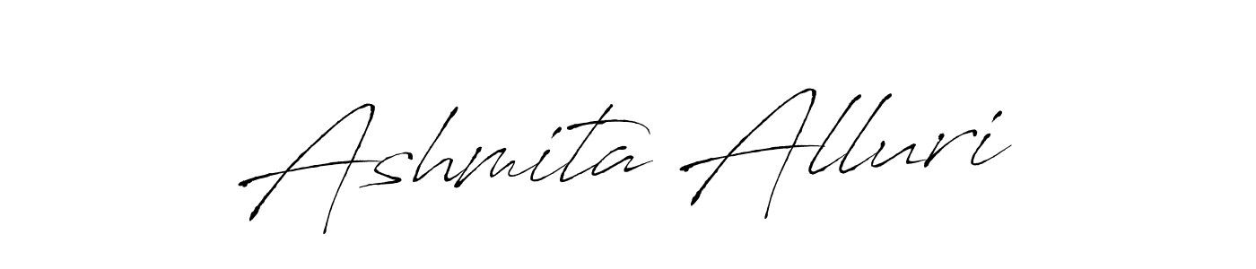 Make a beautiful signature design for name Ashmita Alluri. With this signature (Antro_Vectra) style, you can create a handwritten signature for free. Ashmita Alluri signature style 6 images and pictures png