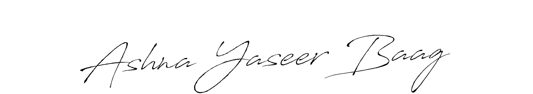 Make a beautiful signature design for name Ashna Yaseer Baag. With this signature (Antro_Vectra) style, you can create a handwritten signature for free. Ashna Yaseer Baag signature style 6 images and pictures png