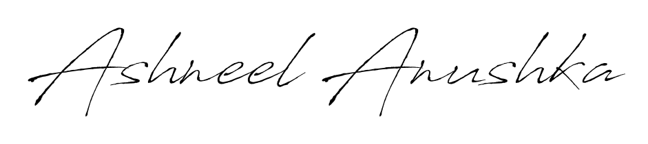 Explore multiple handwriting variations for Ashneel Anushka including this stunning Antro_Vectra design. Free to use across all platforms. Ashneel Anushka signature style 6 images and pictures png