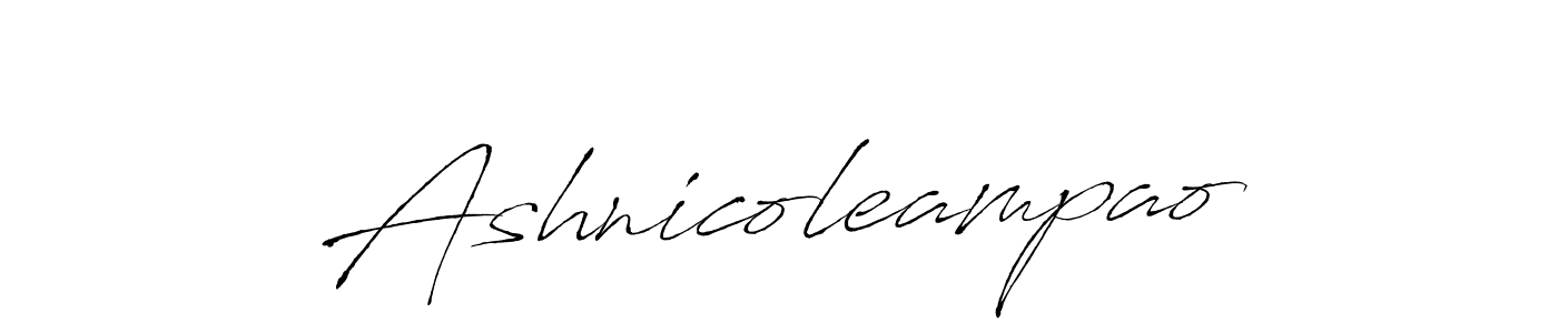 How to make Ashnicoleampao name signature. Use Antro_Vectra style for creating short signs online. This is the latest handwritten sign. Ashnicoleampao signature style 6 images and pictures png