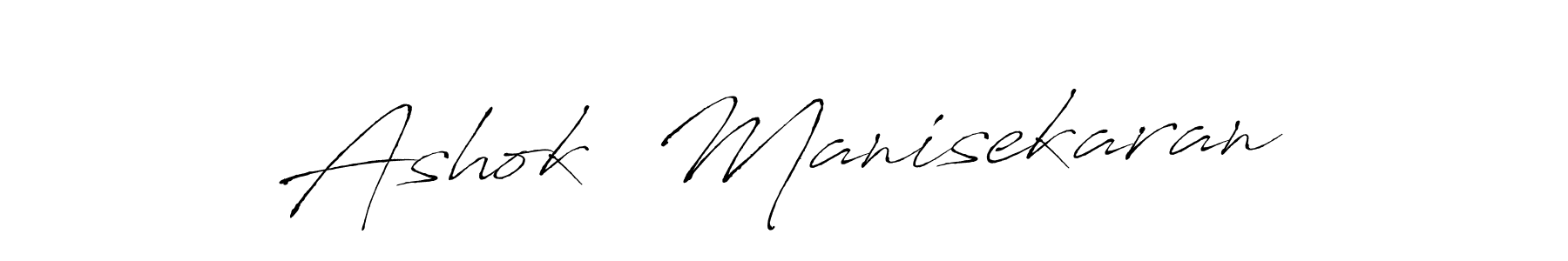 The best way (Antro_Vectra) to make a short signature is to pick only two or three words in your name. The name Ashok  Manisekaran include a total of six letters. For converting this name. Ashok  Manisekaran signature style 6 images and pictures png