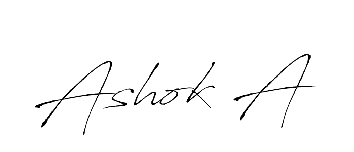 Design your own signature with our free online signature maker. With this signature software, you can create a handwritten (Antro_Vectra) signature for name Ashok A. Ashok A signature style 6 images and pictures png