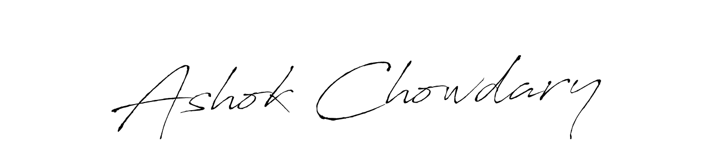 How to make Ashok Chowdary name signature. Use Antro_Vectra style for creating short signs online. This is the latest handwritten sign. Ashok Chowdary signature style 6 images and pictures png