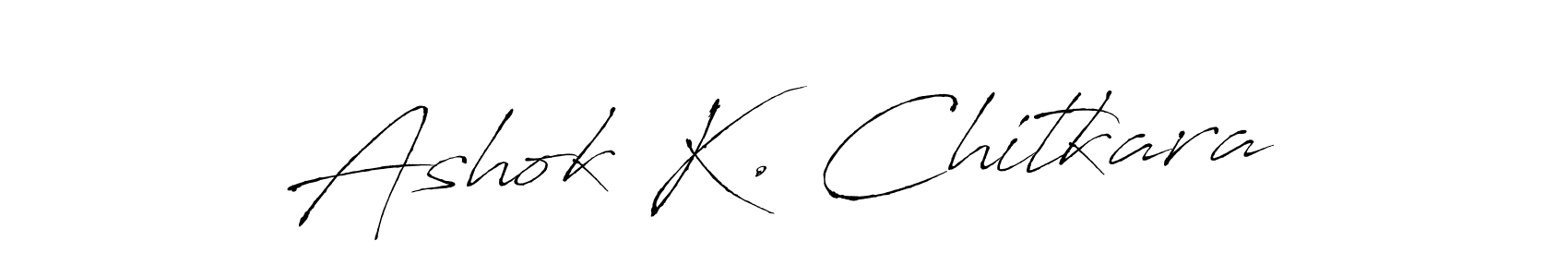 How to make Ashok K. Chitkara name signature. Use Antro_Vectra style for creating short signs online. This is the latest handwritten sign. Ashok K. Chitkara signature style 6 images and pictures png