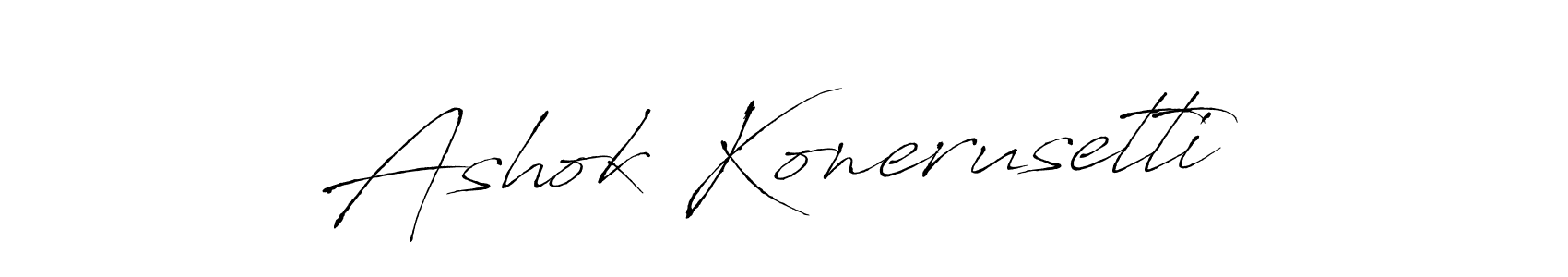 Make a short Ashok Konerusetti signature style. Manage your documents anywhere anytime using Antro_Vectra. Create and add eSignatures, submit forms, share and send files easily. Ashok Konerusetti signature style 6 images and pictures png