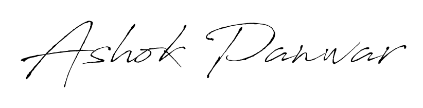 Make a beautiful signature design for name Ashok Panwar. With this signature (Antro_Vectra) style, you can create a handwritten signature for free. Ashok Panwar signature style 6 images and pictures png