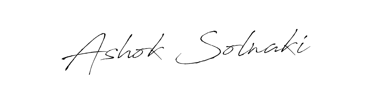 Make a beautiful signature design for name Ashok Solnaki. With this signature (Antro_Vectra) style, you can create a handwritten signature for free. Ashok Solnaki signature style 6 images and pictures png