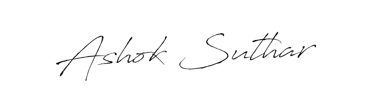 Ashok Suthar stylish signature style. Best Handwritten Sign (Antro_Vectra) for my name. Handwritten Signature Collection Ideas for my name Ashok Suthar. Ashok Suthar signature style 6 images and pictures png