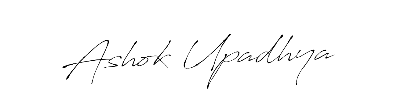 How to make Ashok Upadhya name signature. Use Antro_Vectra style for creating short signs online. This is the latest handwritten sign. Ashok Upadhya signature style 6 images and pictures png
