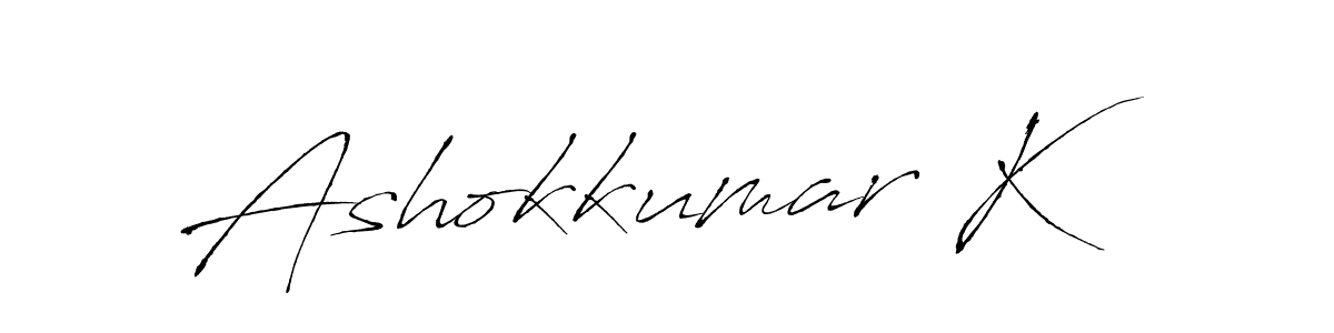 Create a beautiful signature design for name Ashokkumar K. With this signature (Antro_Vectra) fonts, you can make a handwritten signature for free. Ashokkumar K signature style 6 images and pictures png